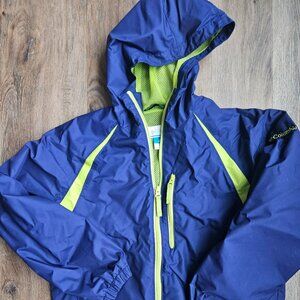 Columbia Blue and Green Hooded Jacket Kids Size 14/16